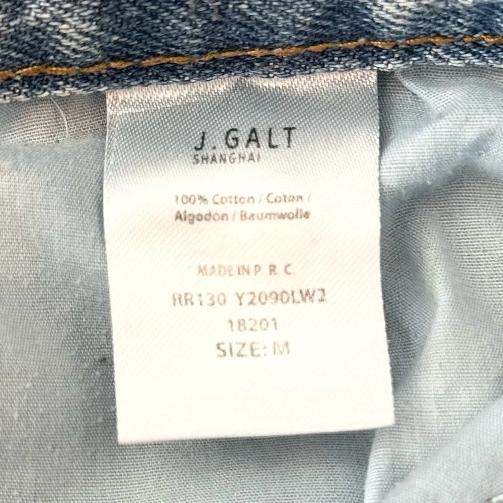 JOHN GALT | Brandy Melville Light Wash Raw Hem Cutoff Denim Button Fly Shorts M - Picture 5 of 5